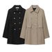 Women’s Wool-Blend Double-Breasted Coat – European Style Winter Short Jacket, Faux Fur Trim_ecoleips.com