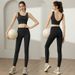 High Elasticity With Integrated High-Waist Tummy Control Tank Top And Yoga Pants For Fitness, Two-Piece Set_ecoleips.com