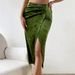 Voya European And American Women's Popular Sexy Split Hip Skirt With Fashionable Commuting Velvet Sexy Half Skirt Temperament_ecoleips.com