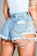 Women Shorts Denim Jeans Washing Sexy Slim Fit Distressed Spliced High Waist Holes Button Pockets Summer 2025 Solid Tassel_ecoleips.com