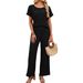 Women's Solid Color Lace Trim Sleeveless Top & Pants Set – Breathable Cotton-Polyester Lounge Wear For Summer – Casual Office & Vacation Outfit_ecoleips.com