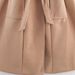 Women’s Long Wool Coat With Faux Fur Collar – Double-Breasted Trench Coat, Polyester Blend, Oversized Pockets (Caramel, S-XL)_ecoleips.com