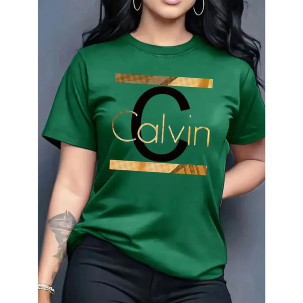 European Size 100% Cotton Calvin Women's Casual Short Sleeve Round_ecoleips.com