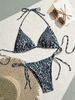 Women's Clothing Trendy Printed Halter Neck Suspenders Sexy Bikini Split System Strap_ecoleips.com