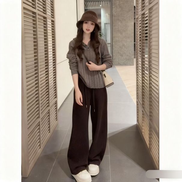 girl 2025 New Korean Style Hooded Collar Knitted Sweater Loose Long Sleeve Top Women, Suitable For Both Inner And Outer Wear_ecoleips.com