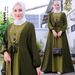 Women's Clothing Color Matching Lace Up Pullover Long Sleeved Long Skirt_ecoleips.com
