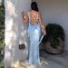 Women's Sexy Fashion Internet Celebrity Camisole Tube Top Ruffled Strappy Long Dress Summer Elegant Party Evening Dress_ecoleips.com