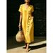 Women's Casual Fashion V Neck Dress Spring Summer Independent Website Cross Border Beach Vacation Dress_ecoleips.com
