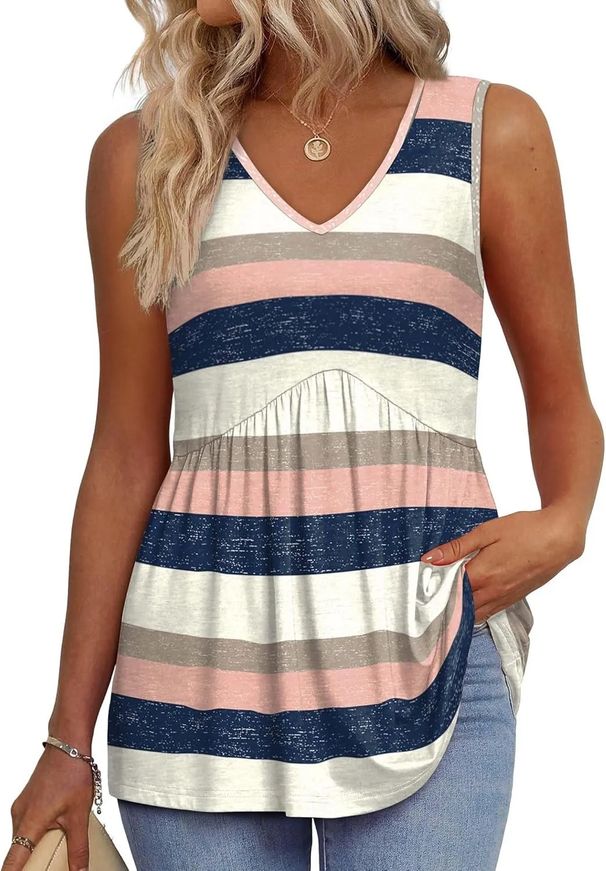 2025 European And American Cross-Border Summer Women's Vest Hot New Printed Wrinkled T-Shirt_ecoleips.com