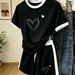 Women's Color Block T-Shirt And Shorts Set Summer Casual Versatile Print Crew Neck Short Sleeve Stylish Outfit_ecoleips.com