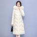 Women's Plus Size Long Puffer Coat Wth Detachable Faux Fur Hood, Winter Warm Thickened Down Alternative Jacket, Oversized Casual Outerwear For Women_ecoleips.com