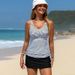 Women's Clothing Women's Two Piece Swimsuit Set Backless Design Striped Skirt Tankini Style Plus Size For Formal & Casual_ecoleips.com