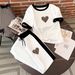 Summer Fashion Casual High Street Style Women's round Neck Short Sleeve Trouser Suit Print Design Spring/Autumn Wear_ecoleips.com