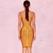 Bandage Deep V-Neck Waistband, Sexy Tight Bandage Cocktail Party Dress, Women's Clothing_ecoleips.com