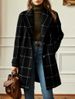 Women's Retro Plaid Wool Coat Mid-Length Lapel Casual Temperament European American Style Trench Cross Border 2025_ecoleips.com