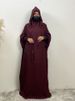Ramadan Islamic Clothing Wrinkle Polyester Hoodie Abaya Dress With Undercap Muslim Women Abaya Hoodie Causal Dresses Eid_ecoleips.com