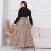 Cross-border Bestseller European And American Style Fashion Casual Plush Long-sleeve Trendy Floral Pleated Slim-fit_ecoleips.com