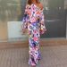 Women's Clothing 2025 Autumn New Loose Printed Long Sleeve Off-Shoulder Top Half-Length Mermaid Dress Set_ecoleips.com