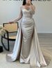 Elegant Satin Mermaid Evening Gown With Beaded Details - Rose Gold & Champagne For Prom, Gala, And Formal Events_ecoleips.com
