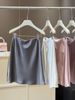 Elegant High-Waisted French Style Acetate Satin Midi Skirt Slim Fit A-Line Short Skirt for Women Unique Summer 2026 Fashion_ecoleips.com