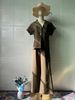 Women's Clothing Spring New Style Temperament Irregular V Neck Top High Waist Trousers Suit Suit_ecoleips.com