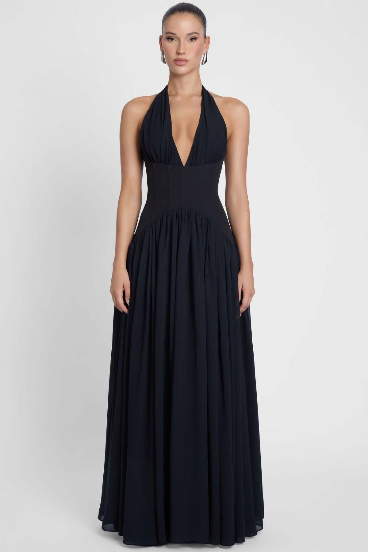 Chic Open Back Socialite Long Dress Sexy Luxury Formal Cocktail Banquet Evening Outfit_ecoleips.com