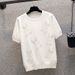 Women's Clothing Hot Diamond Small Butterfly Short Sleeved T Shirt For Women In Summer New Design Small Fragrance Style Ice Silk Knitted Top_ecoleips.com