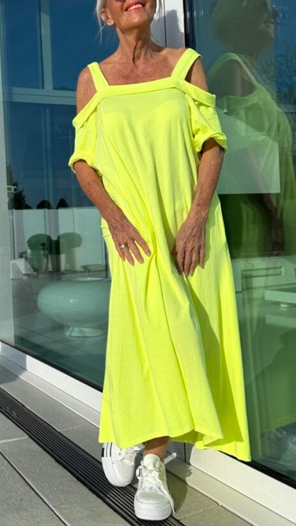 Women's Clothing Suspender Loose Long Dress Cotton_ecoleips.com