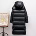Women's Clothing Unisex Black Gold Long Hooded Winter Coat Thickened Down Filling Thermal Insulated, Multi-Pocket Design Extreme Cold Weather_ecoleips.com