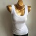 Summer Wide Shoulder Strap Slim Fit Women's Tank Top Sexy Wide Neckline Elastic U Neck Sleeveless T-Shirt in White_ecoleips.com