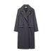 New European And American Style Women's Clothing, Fashion Temperament, Elegant Lapel Pocket, Woolen Long Coat_ecoleips.com