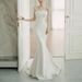 Mermaid Style Light Wedding Dress Satin Strapless Bridal Gown With Short Train Elegant Forest Style Slimming Evening Gown_ecoleips.com