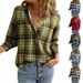 Autumn/Winter Cross-Border European And American Women's Clothing 2026 New V-Neck Plaid Fashionable Casual_ecoleips.com