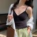Purely Alluring Lace-trimmed Camisole With Chest Pads, Summer Slimming Outerwear, And Beautiful Back Design, Sweet Base_ecoleips.com