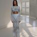 Sexy Hollow Lace For Women 2025 Summer New Round Neck Slim Top + Skirt Two-Piece Set_ecoleips.com
