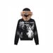 Vintage Distressed Hoodie With Faux Fur Trim – Unisex Streetwear Pullover, Oversized Fit, Letter Print, Retro Style (Black/Grey)_ecoleips.com