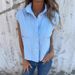 Women's Clothing Summer Solid Color Lapel Cotton And Linen Vest_ecoleips.com