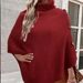 Women's High Neck Cape Poncho Sweater Knit Wrap Shawl Coat Soft Polyester Blend Oversized Fall & Winter Fashion_ecoleips.com
