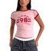 Women's High Street round Neck Jersey Top Summer Fashion Y2K Sexy Ins Letter Print European And American Style Wholesale_ecoleips.com
