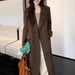 Luxury Double-Breasted Wool Coat – Longline Trench Coat With Notched Lapel (Cocoa/Taupe/Charcoal, S-M, Premium Outerwear)_ecoleips.com