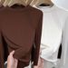 Autumn-Style Wool Fabric Shirt With Stand-Up Collar, Suitable For Larger Sizes; Designed To Help Mothers Look Younger Du_ecoleips.com