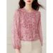 Pink Floral Women, 2025 Spring-summer New High-end Shirt, Mulberry Silk Pink Dopamine Blouse For Women_ecoleips.com
