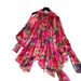 Women's French Romantic Style Floral Print Blouse Skin Friendly Breathable Long Sleeved Loose Fitting Slimming Bow Tie Cardigan Commuter Top_ecoleips.com