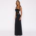 D25DS038 European And American Women's Fashion Spring/summer New Solid Color Lace Splicing Strapless Tie-waist Sexy Long_ecoleips.com