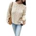 Casual Simple Long Sleeves Solid Color Sweater Elegant Style Knitted Sweater Pullover Fall And Winter_ecoleips.com