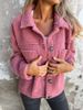 Women's Autumn Winter Lapel Single Breasted Lambswool Coat New Arrival_ecoleips.com