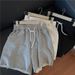 Hong Kong Style High Waisted Five Point Pants for Women Summer plus Size Loose Casual Wide Leg Slimming Straight Leg_ecoleips.com
