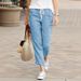 Women's Clothing Spring And Autumn New Solid Color Loose Casual Drawstring Elastic Waist Cotton And Linen Trousers_ecoleips.com