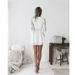 Women's Clothing Water soluble Lace Crochet Hollow V neck Tie up Trumpet Long sleeved Chiffon Dress_ecoleips.com