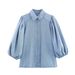 Women's Clothing Summer New Style Denim Shirt_ecoleips.com
